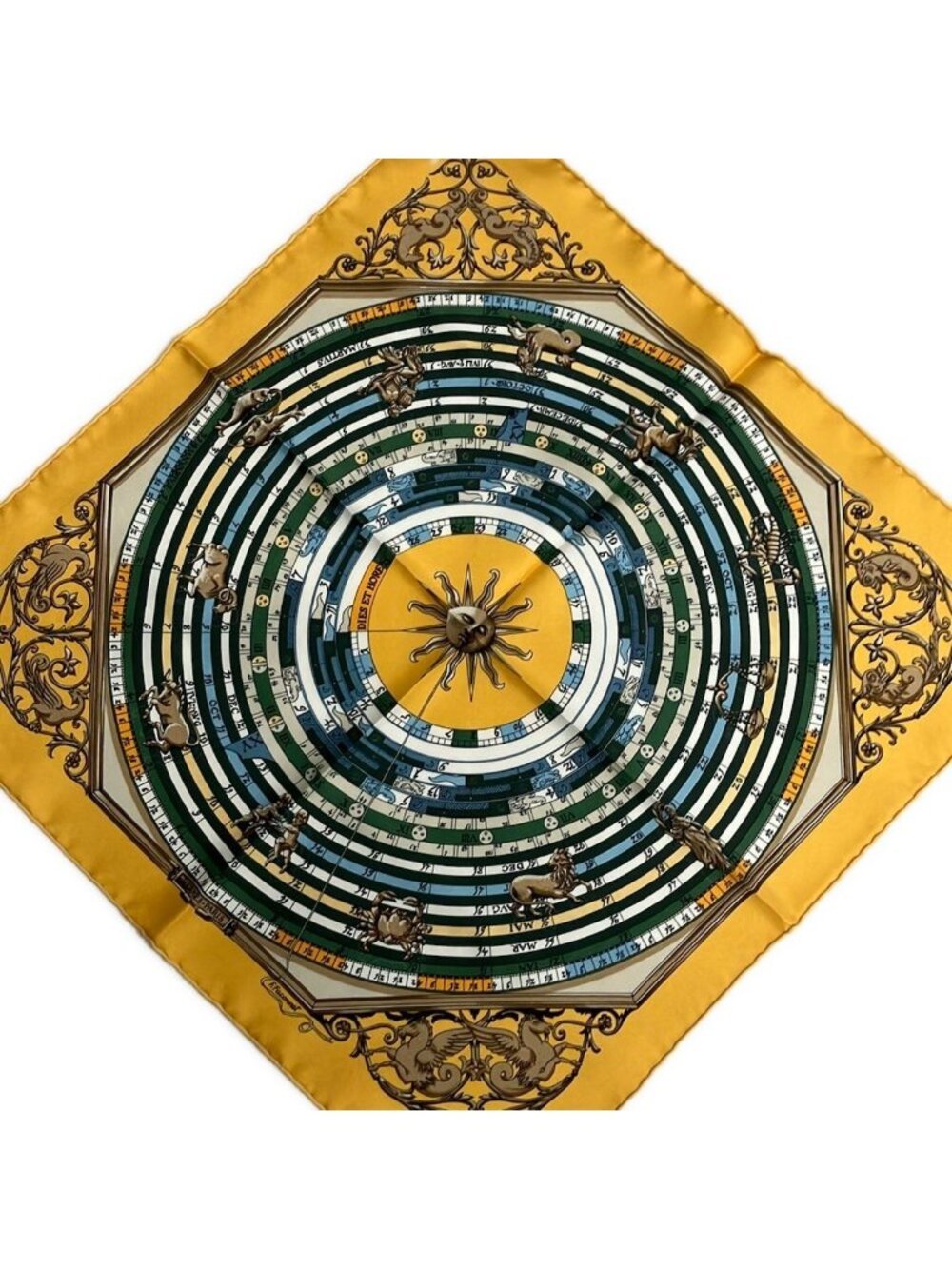 Hermes Scarf Petit Carre Orange Green Dies Et Hore